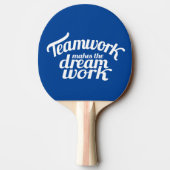 Name Monogramm blaugelbe Teamarbeit Tischtennis Schläger (Rückseite)