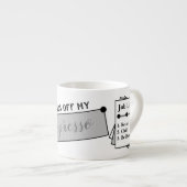 Name monogramm chill relais glücklich grau espressotasse (Vorderseite Rechts)