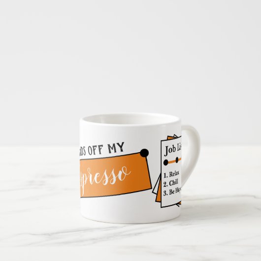 Name monogramm chill relais glücklich orange espressotasse (Vorderseite Rechts)