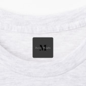 Name & Monogramm | Dunkelgrau Etiketten (Befestigt)