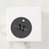 Name & Monogramm | Dunkelgrau Geschenkanhänger (Beispiel)
