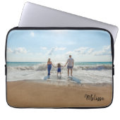 Name Monogramm-Foto Laptopschutzhülle (Vorderseite)