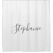 Name Monogramm Grau Weiß Elegante benutzerdefinier Duschvorhang (Vorderseite)