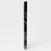 Name & Monogramm, graues schwarzes Tor, weißer Gol iPhone Hülle (Rechte Seite)