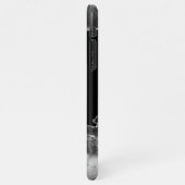 Name & Monogramm, graues schwarzes Tor, weißer Gol iPhone Hülle (Linke Seite)