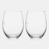 Name & Monogramm in Grau Weinglas Ohne Stiel (Links)