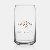 Name Monogramm-Initialskript Dosenglas (Rückseite)