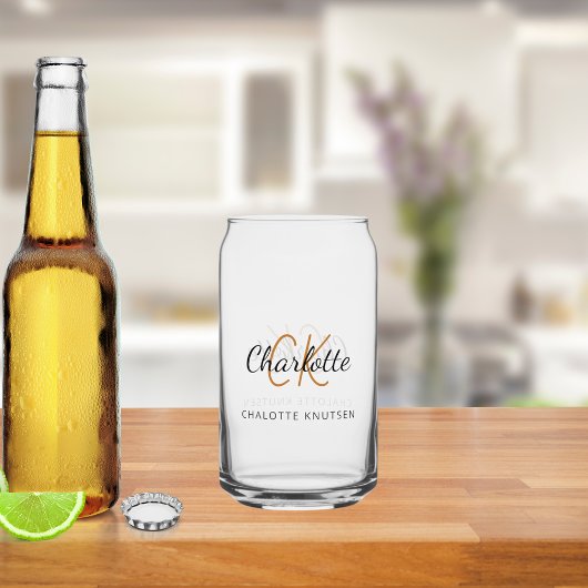 Name Monogramm-Initialskript Dosenglas