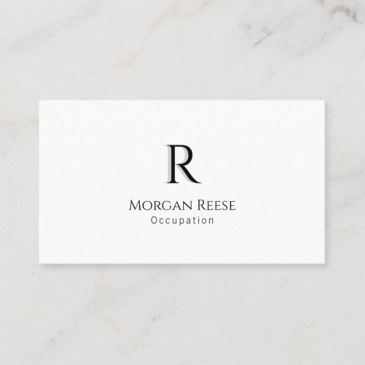 Name, Monogramm mit Schatten, QR-Code, einfaches D Visitenkarte (Vorderseite)