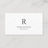Name & Monogramm, QR-Code, einfaches Design Visitenkarte (Vorderseite)