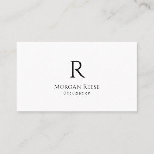 Name & Monogramm, QR-Code, einfaches Design Visitenkarte