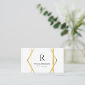 Name & Monogramm, QR-Code, Unigue Gold Design Visitenkarte (Stehend Vorderseite)
