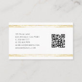 Name & Monogramm, QR-Code, Unigue Gold Design Visitenkarte (Rückseite)