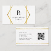 Name & Monogramm, QR-Code, Unigue Gold Design Visitenkarte (Vorne/Hinten)