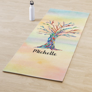 Name Monogramm Regenbogenbaum Yogamatte