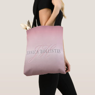 Name & Monogramm Sanfter falscher Rosen-Gold-Rou Tasche