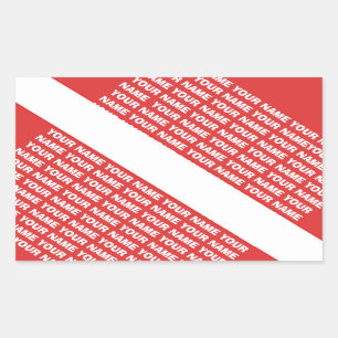 NAME-MONOGRAMM Sporttauchen SYMBOL Flagge Rechteckiger Aufkleber