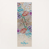 Name Monogramm Strand Thema Yogamatte (Vorderseite)