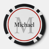 Name Monogramm und Zahlenbetrag Sondergeschenk Pokerchips (Rückseite)