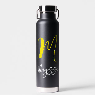 Name & Monogramm WasserFlasche   Maßgeschneidertes Trinkflasche