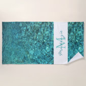 Name Monogramm Wasserstrandtuch Strandtuch (Vorderseite)