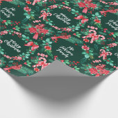 Name Monogramm Weihnachtskraut Farbe Geschenkpapier (Ecke)