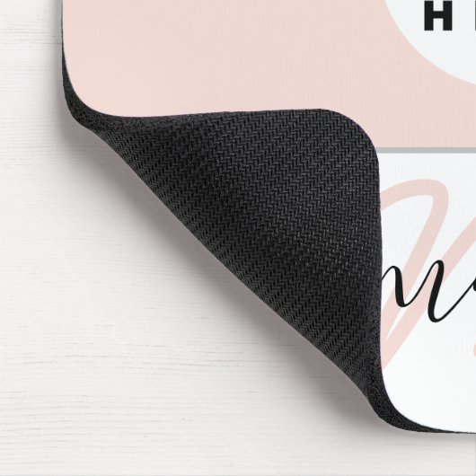 Name Monogramm Weißrosa Weißes rosa Logo Mousepad (Ecke)