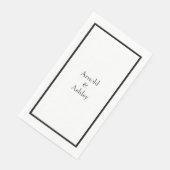 Name Monogramme Schwarz-weiße Hochzeit Brautparty Serviette (Ecke)