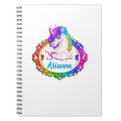 Name-Monogrammunicorn-Regenbogen-Notizbuch Notizblock (Vorderseite)