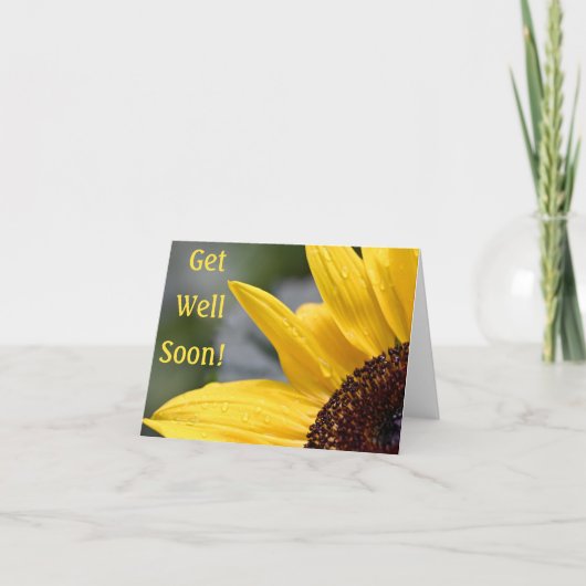 Name, Morning Dew Sonnenblume bald gut werden Karte (Vorderseite)