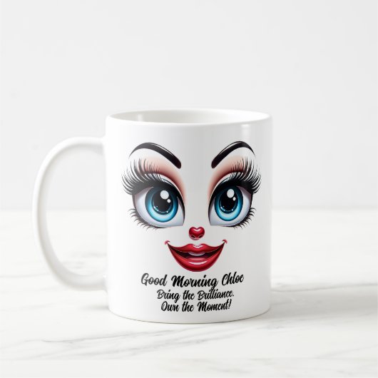 Name Motivation Chloe, Fabulous Eyes Funny Face Kaffeetasse (Links)