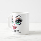 Name Motivation Kylie Fabulous Eyes Funny Face Kaffeetasse (Vorderseite Links)