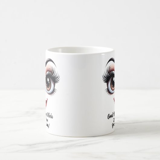 Name Motivation Olivia Fabulous Eyes Funny Face Kaffeetasse (Mittel)