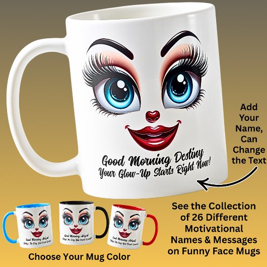 Name Motivation Schicksal, Fabelhafte Augen Lustig Kaffeetasse