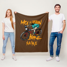 Name Mountainbike Racer Racer Throw Kissen hinzufü Fleecedecke