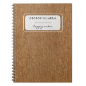 Name, Mustard Brown Denim Print Spiral Notizblock (Vorderseite)