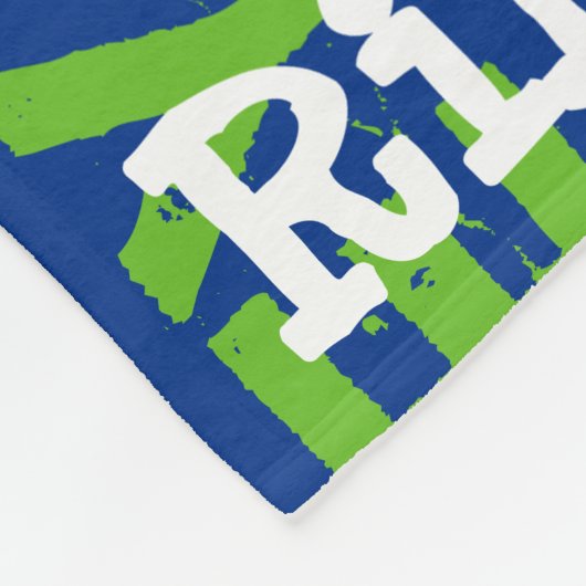 Name Muster Blue Green Typografy Sport Team Fleecedecke (Ecke)