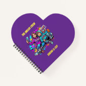 Name Mutter Sohn Skater Purple Heart Notizbuch (Vorderseite)