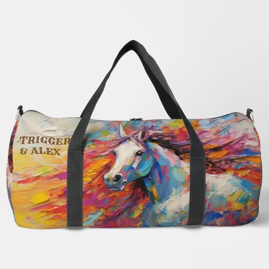 Name(n) hinzufügen, dramatische Farbe des weißen P Duffle Bag (Vorderseite)