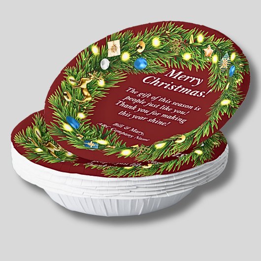 Name Nachricht, Firmensitz Weihnachten Pappteller