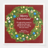 Name Nachricht, Firmensitz Weihnachten Serviette (Vorderseite)