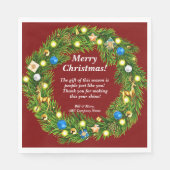 Name Nachricht, Firmensitz Weihnachten Serviette (Vorderseite)