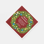 Name Nachricht, Firmensitz Weihnachten Serviette (Ecke)