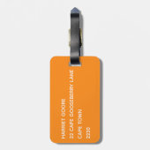 Name Namaqua orange Gepäckanhänger (Rückseite vertikal)