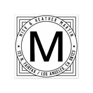 Name, Name, Anfangsbezeichnung und Rücksendeadress Gummistempel