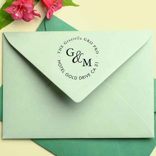 Name & Name Benutzerdefinierte Rücksendeadresse Gu Permastempel