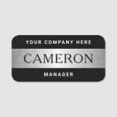 Name Name Firma Name Modernes schwarzes silberfarb Namensschild (Vorderseite)