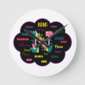 Name Nana Runde Wanduhr (Vorderseite)