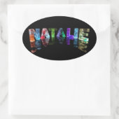 Name Natalie in 3D-Leuchten (Foto) Ovaler Aufkleber (Tasche)