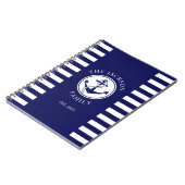 Name Nautic Anchor Blue Stripes Muster Notizblock (Linke Seite)